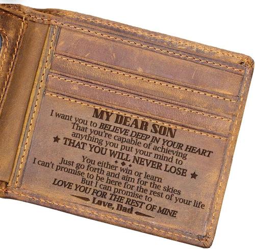 Leather RFID Bifold Wallet for Men - Unique Father & Son Gifts for Christmas, Bi - Picture 12 of 12