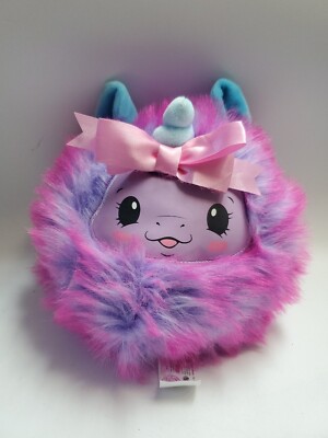 Pikmi Pops Surprise Plush Cheeki Puffs Cheekles Unicorn Purple Pink Large 7'' Toy
