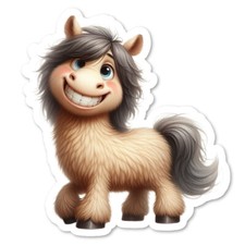 Funny Horse Vinyl Sticker, Wildlife, Water Resistant, Laptop, Water Bottle, Gift
