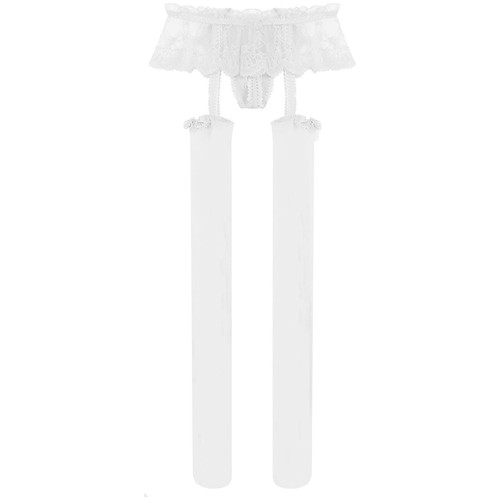 UK Herren Sissy transparente Overknee Strümpfe Dessous Strumpfhose Strumpfgürtel Höschen - Bild 55 von 87