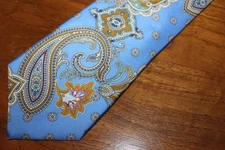 DANIEL CREMIEUX SIGNATURE COLLECTION MENS NECKTIE 100% SILK PAISLEY BLUE MULTI