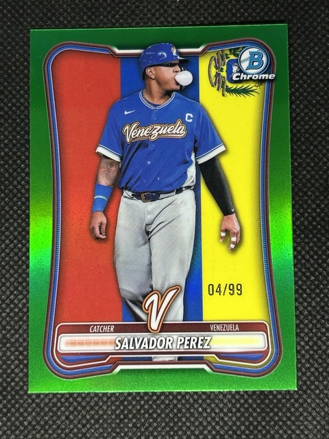 2026 Bowman Chrome Salvador Perez Green Refractor /99 WBC Venezuela WBC-49