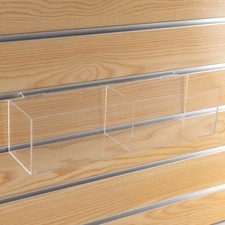 Slatwall Acrylic Retail Tray Rectangular Clear Dump Bin Merchandise Storage O...