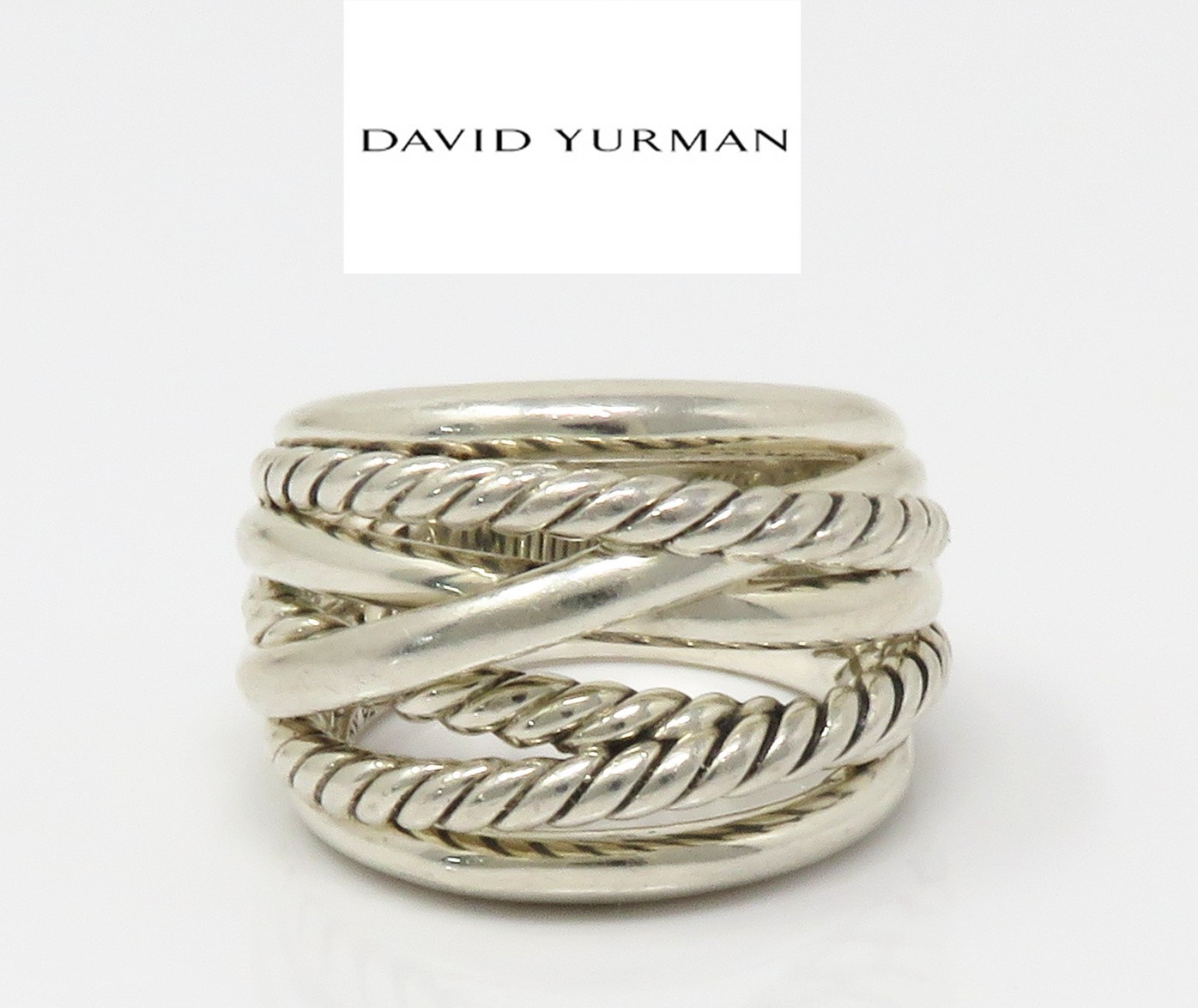 NYJEWEL David Yurman 925 Sterling Silver Crossover 17mm Wide Ring