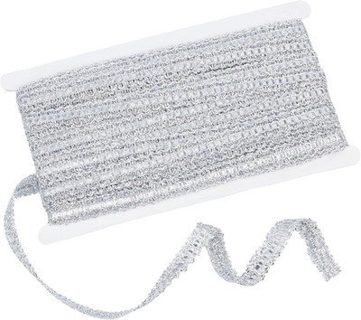 15Yds Silberner Scroll-Gimp-Zopfbesatz Spitzenbesatzband Metallkantenbesatz Nähb