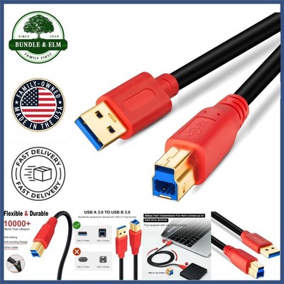 USB 3.0 Male to Male Cable for Printers, Scanners, and External Hard Drives