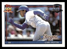 1991 Topps Desert Shield Baseball #314 Gary Pettis NM/MT *f1