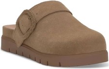 Lucky Brand Sachie Buckled Suede Mule Clogs Slip On Dark Natural Size 6.5/37