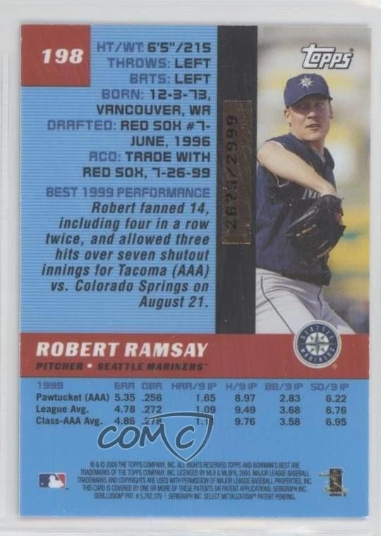 2000 Bowman's Best /2999 Robert Ramsay #198 - Image 2 of 2