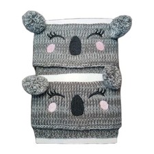 Capelli Knit Boot Toppers Leg Warmers Cuffs Koala Bears Pom Poms Grey Black Pink