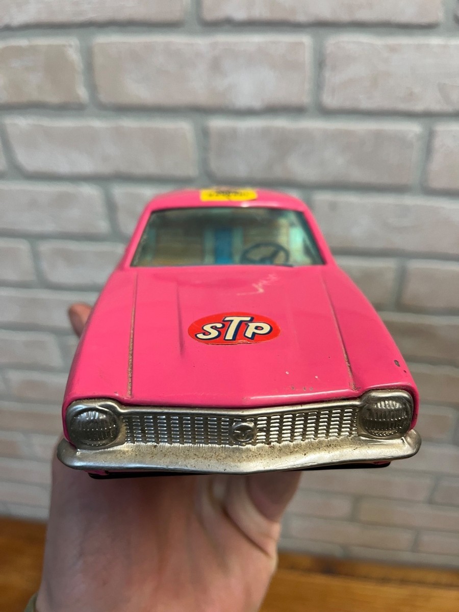Vintage Bandai Hot Pink Ford Maverick Coupe Battery Operated Tin