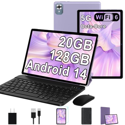 2025 Android 14 Tablet with Keyboard 20GB+128GB+1TB Expand, 10.1 Inch Octa-Co...