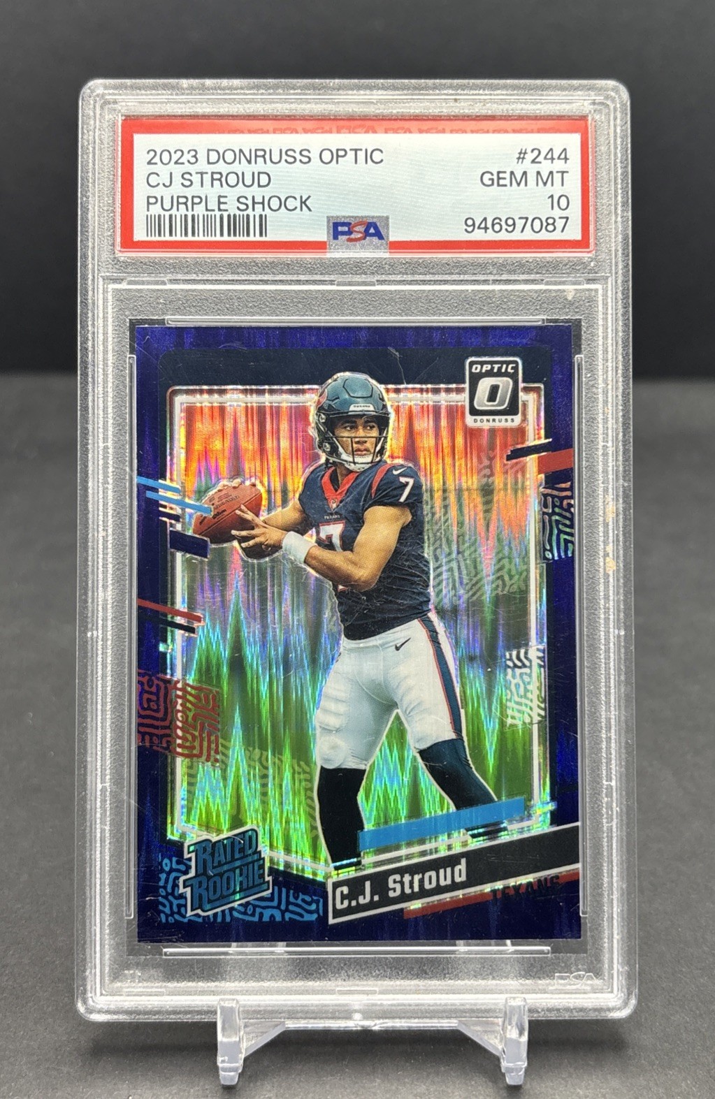 CJ Stroud Panini Donruss Optic #244 Purple Shock