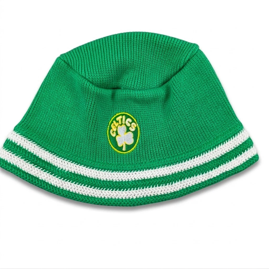 NBA Mitchell & Ness Boston Celtics Knucket Knit Bucket Hat Green White NWT