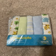 Spasilk Washcloth Wipes Set for Newborn Boys and Girls, Soft Terry Washcloth