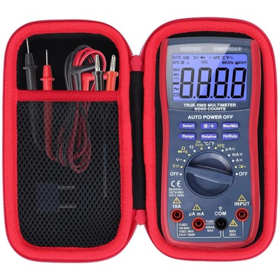 Lebakort Hard Case Compatible for TRMS 6000 Counts Meter, Black + Red 