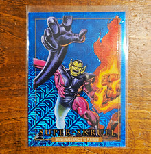 2024 SkyBox Marvel Masterpieces '92 Platinum Super-Skrull Blue Trax Card #84