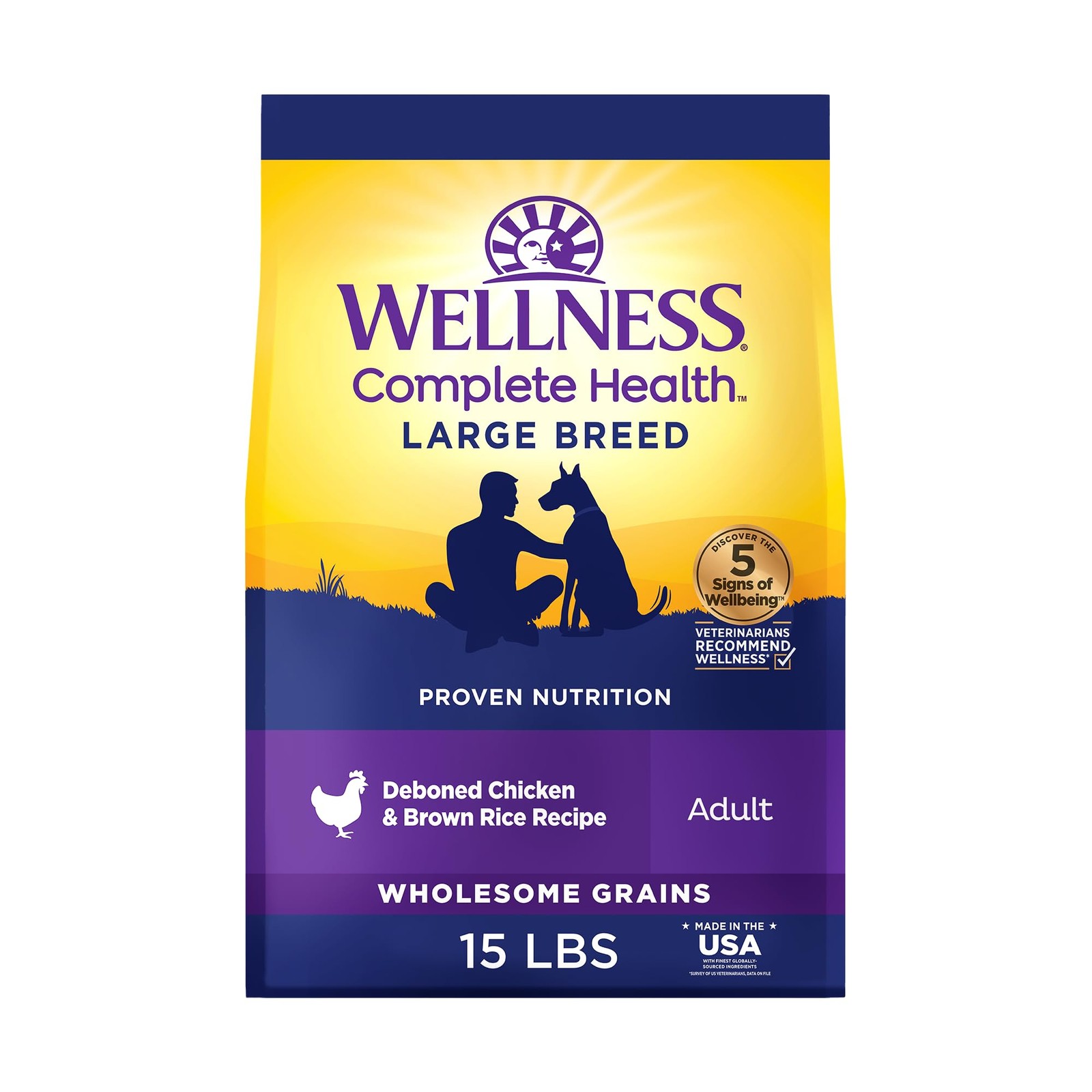 With Grains, Natural Ingredients, Chicken & Rice 30lb