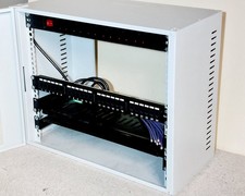 IT Network Rack-Mount Cabinet with patch panel shelves & 6-Way Power