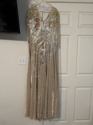 green emerald velvet dress Gold Sequin V-Neck Floor Length Mother of The Bride or Groom Dress main image 0