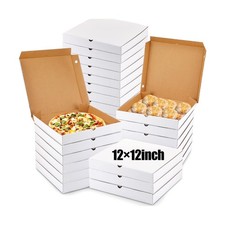PerKoop 100 Pcs Pizza Boxes Bulk Empty Cardboard Pizza Box Reusable Large Squ...