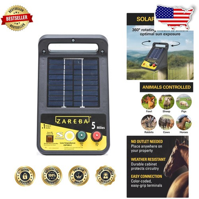 #ad #ad Built USA 5 Mile Solar Electric Fence Charger Low Impedance 360° Rotation ... $293.99