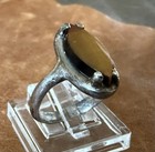 Beautiful Vintage Natural Tiger's Eye Sterling Silver 925 Ring Size 5