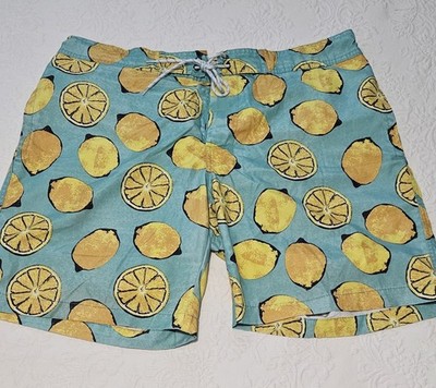  St John s Bay Swim Shorts Trunks Men s XL Mesh Lined Lemon Beach Boat Pool 