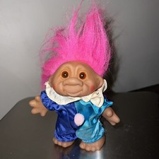 Vintage 1986 DAM Troll Doll Clown Pink Hair Figure Doll