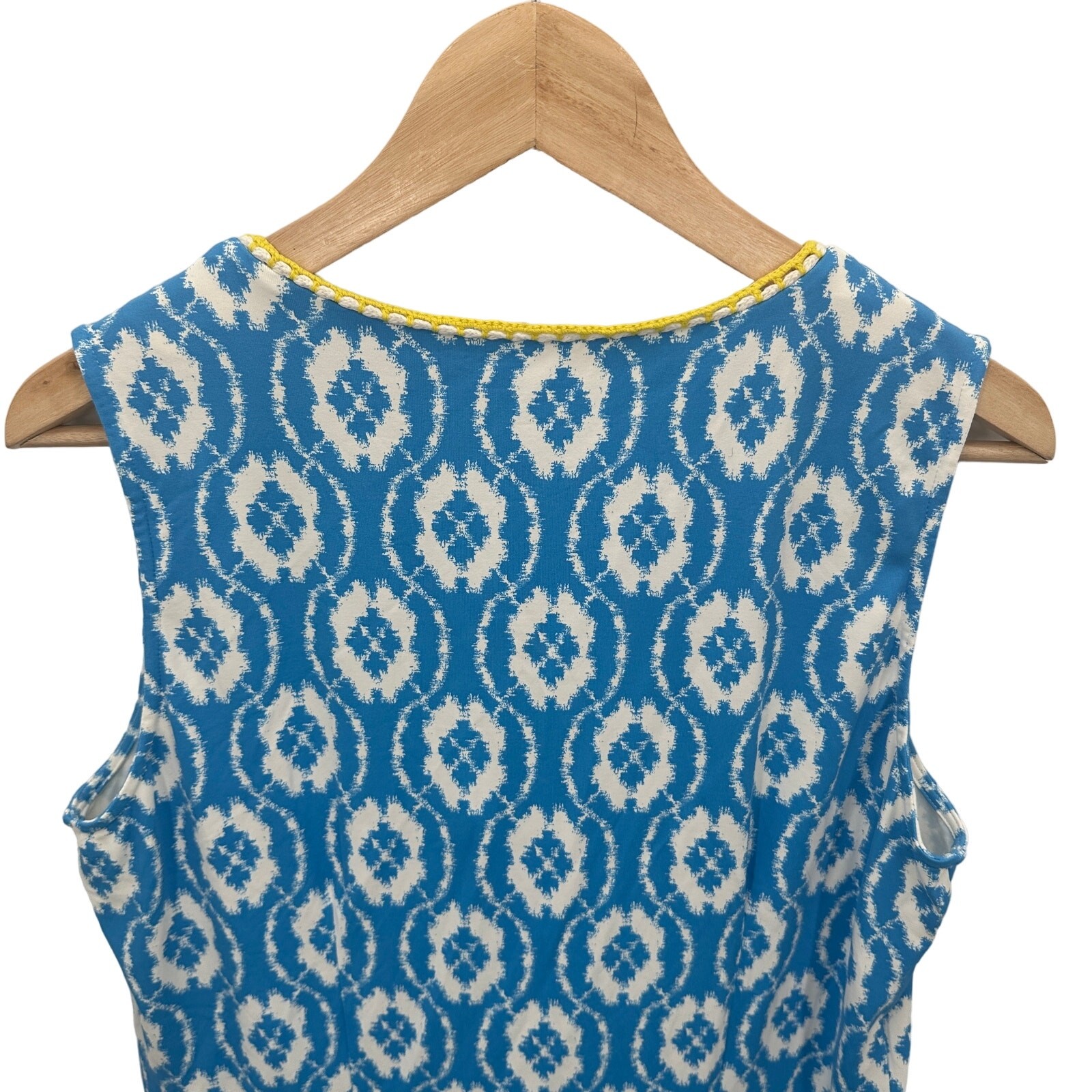 J. MCLAUGHLIN Blue White Pattern Stretch Shift Dr… - image 8