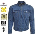 RIDERACT® Denim Motorcycle Jacket for Men Reinforced Motorbike Jacket Blue