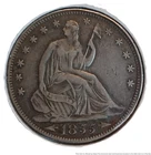 1855 Seated Liberty Silver Half Dollar Coin