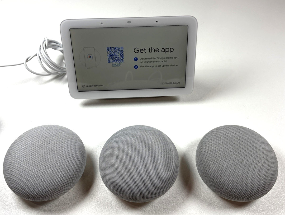 Google Nest 2nd Gen Bundle- GUIK2 Smart Display & 3 H2C Nest Mini