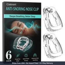 Anti Snoring Devices, 6-Pack Magnetic Snore Stopper with Adjustable Silicone Nos