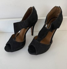 Bertie black open toe sandals size 4 Suede