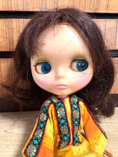 Vintage 1972 Kenner Blythe Brunette Original Dress Eyes Work Doll Japan - USED