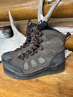 Men s Brown/Green Cabela's Felt Sole Wading Boots Size 12