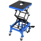 350lbs Hydraulic Motorcycle Lift Table 4 Wheels ATV Dirt Bike Scissor Jack Stand