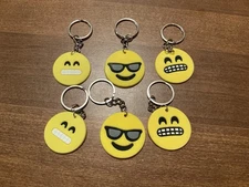 Two Sets of ThreeEmoji  Key Chains Six Pieces