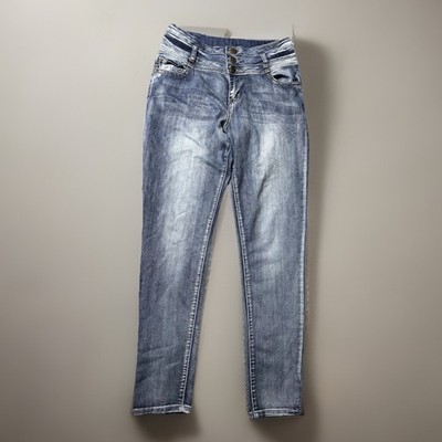 Rue 21 Jeans High Rise Triple Button Womens/Juniors Size 11/12 Reg Super Skinny