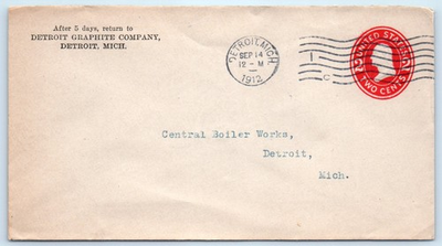 #ad Detroit Graphite Company Postal Cover Michigan MI $13.99