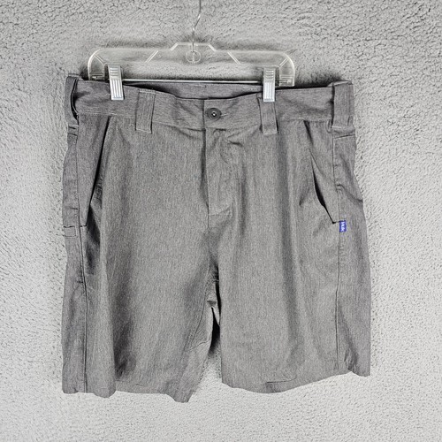 Huk Performance Fishing Shorts Mens Large Gray Stretch Quick-Drying Classic Fit