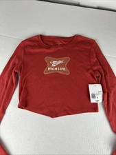 Miller High Life Crop Top Long Sleeve Women’s Small New Forever 21 609