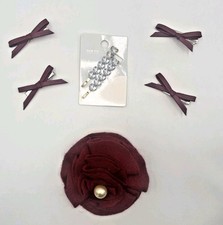 Heart, Rose  Bow Hair Accessories Bundle Barrettes Clips Daiso 7 PC LOT