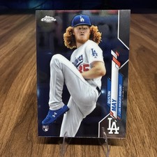 2020 Topps Chrome #176 Dustin May Base Rookie Card RC Los Angeles Dodgers. rookie card picture
