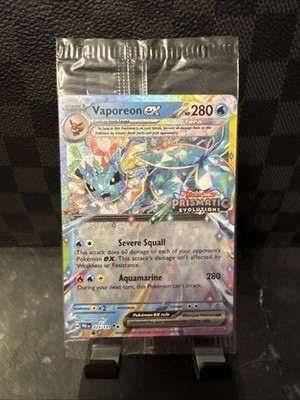 Stamped Vaporeon EX 023/131 Pokémon Prismatic Evolutions Surprise Box Sealed