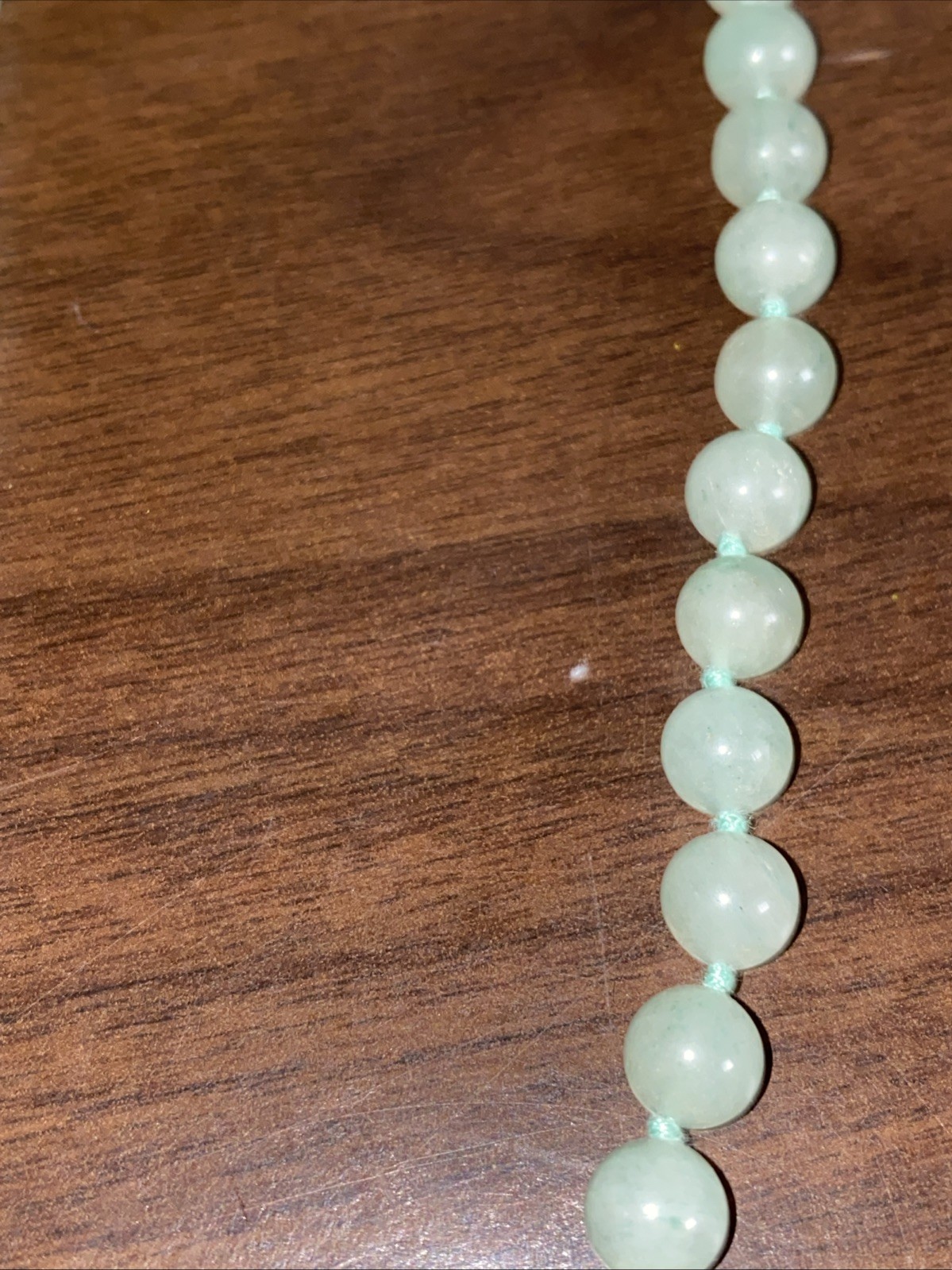 Jade Hand Knotted Necklace 30 "Long