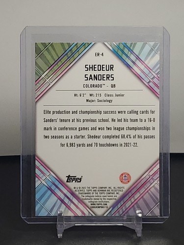 2023 Bowman University Chrome -Shedeur Sanders-Early Risers - Picture 2 of 2