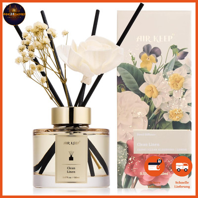 Raumduft Reed Diffuser Set 150ml Clean Linen Rose Lufterfrischer Wohnung