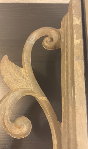 Heavy Vintage Cast Iron Bookends Pair 10” Tall Scroll Leaf Design 10lbs Each - Picture 11 of 23